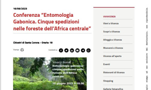 05-06-23 CdV. Conferenza “Entomologia Gabonica. Cinque spedizioni nelle foreste dell’Africa centrale”