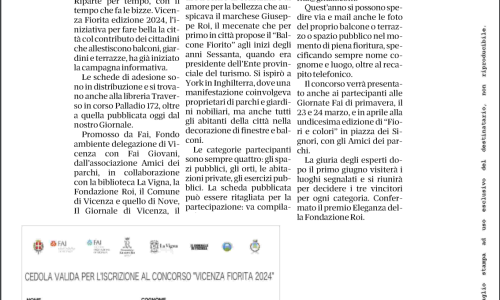 07-03-24 Il GIORNALE DI VICENZA Vicenza Fiorita, iscrizioni al via