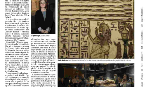 24-01-23 GdV. Egitto, in campo i curatori - Dalla tomba alle dee serpenti