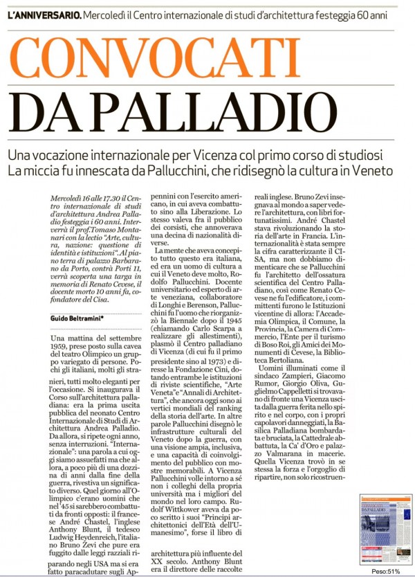 13 settembre 2019 - GdV - Convocati da Palladio